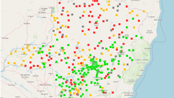 Qual a função do mapa de disponibilidade da CEMIG?