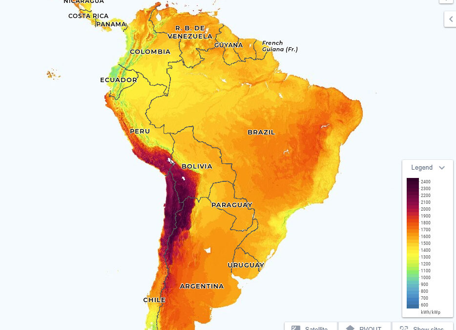 Mapa de Irradiação Solar no Brasil